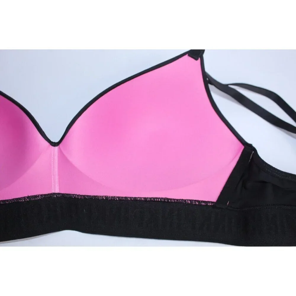 Pink By Victoria Secret 34 C Pink Black Solid‎ Lightly Padded Unwired NWT
